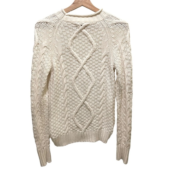 J. Crew Ivory Beaded Cable Knit
Sweater Merino Wool Blend
Woman's - Picture 2 of 5